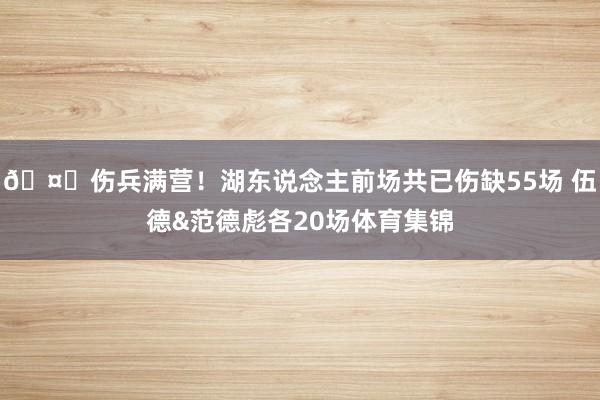 🤕伤兵满营！湖东说念主前场共已伤缺55场 伍德&范德彪各20场体育集锦