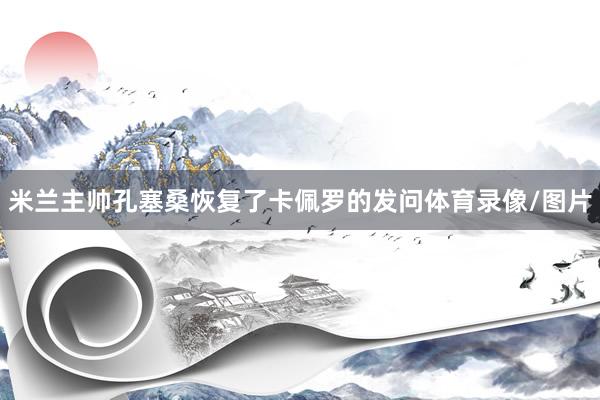 米兰主帅孔塞桑恢复了卡佩罗的发问体育录像/图片