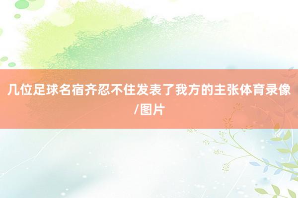 几位足球名宿齐忍不住发表了我方的主张体育录像/图片