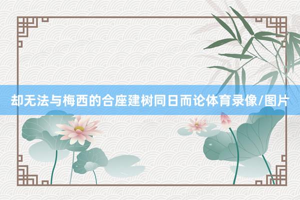 却无法与梅西的合座建树同日而论体育录像/图片