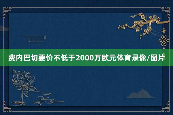 费内巴切要价不低于2000万欧元体育录像/图片