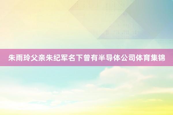 朱雨玲父亲朱纪军名下曾有半导体公司体育集锦
