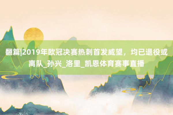 翻篇|2019年欧冠决赛热刺首发威望，均已退役或离队_孙兴_洛里_凯恩体育赛事直播