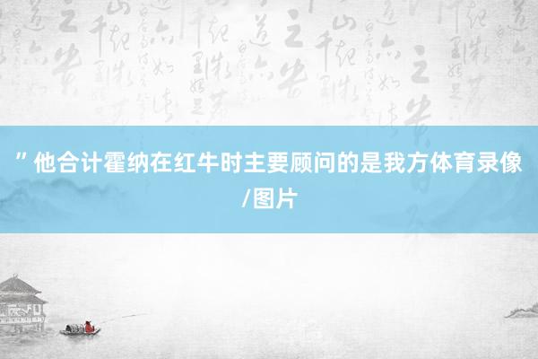 ”他合计霍纳在红牛时主要顾问的是我方体育录像/图片