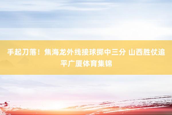 手起刀落！焦海龙外线接球掷中三分 山西胜仗追平广厦体育集锦