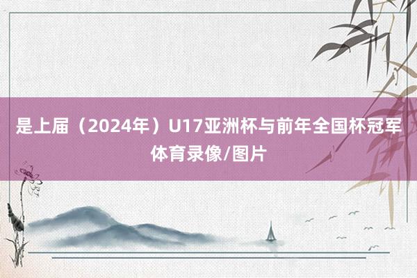 是上届（2024年）U17亚洲杯与前年全国杯冠军体育录像/图片